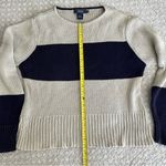 Rockport Women’s Cotton Crewneck Navy Gray Striped Sweater Size L Blue Size L Photo 6