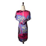 Boden Dress Women 6 Purple Pink Silk Flutter Sleeve Paisley Print Boho Preppy Photo 3