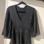 ZARA NWT  Women’s Black Metallic Cocktail Party Tier Kimono Sleeve Dress Small S Photo 4