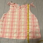 Madewell  Petal Pink Gingham / Plaid Shift Cotton Tank Top with Tie Details Photo 4