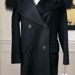 Fleurette Double Breasted Wool Coat Lamb NWT 2 Black Photo 0