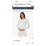 Vineyard Vines  Shirt Women Medium White‎ Long Sleeve Christmas Whale Pocket Tee Photo 7