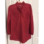 Mud Pie  Red Geometric Print Ruffle Neck Tunic Top – Size Small Photo 1