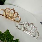Gold and Silver with CZ Tiara Crown Hair Comb New Photo 0