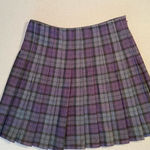 Brandy Melville  Plaid‎ Tartan skirt. Pleated. Side zipper, purple/green, O/S Photo 0