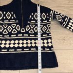 J.Crew NEW Relaxed Half Zip Merino Wool Alpaca Blend Sweater Geometric Knit XS\S Photo 7