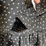 Abercrombie & Fitch Black Polka Dot Puff Sleeve Blouse Womens M Cropped Smocked Photo 2