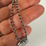 Christian Dior Silver Tone Dog Tag Ball Chain Pendant Necklace Photo 4