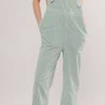 Free People  Intown Mint Striped Jumpsuit Size Small NWT Photo 0