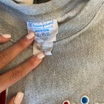 Champion  crew neck sweatshirt gray with red and blue letters Photo 2