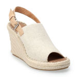 Toms Women's Wedge Heel Espadrille Sandals Ankle Strap Beige Canvas Women's 12 Photo 0