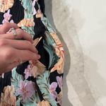 Forever 21  Floral Spaghetti Strap Lace Up Back Romper Women’s Small Black/Blue Photo 5