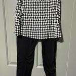 Runningskirts brand Skirted cold weather leggings fleece lined Sz L houndstooth Black Size L Photo 1