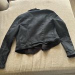 Free People Drape Front Coated Motorcycle Biker Jacket Black Women’s size 4 Photo 3