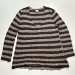 Hinge  Striped Wool Blend V-Neck Sweater Small Photo 0