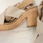 Toms Ibiza Sandals Women’s Size 8.5 Beige Cork Platform Block Heel Photo 3