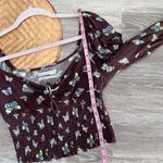 Urban Outfitters  butterfly print smocked balloon sleeve‎ blouse Photo 4