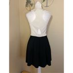Parker  Black Off White Color Block Fit & Flare Cut Out Mini Dress Small Photo 1