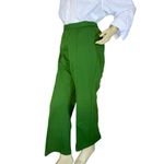 VINTAGE CIRCA 1970'S ALEX COLMAN GREEN FLARE LEG ELASTIC WAIST PANTS (M) Size M Photo 5