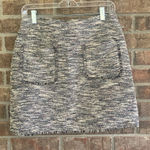 Loft Chic Black and Gray Tweed Pencil Skirt with Fringe detail Photo 0