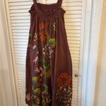 Anthropologie Maeve Beaujardin Maxi Dress in a rust brown with floral med Photo 5
