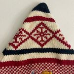 Disney Vintage adult Winnie the Pooh red navy cream knit beanie winter hat medium Photo 2
