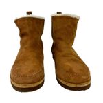 Jenni Kayne Suede Moc Shearling Lined Slip On Ankle Snow Boots Tan Size 39 Photo 2