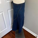 DARK WASH ZOEY BETH‎ DENIM FRONT TIE MAXI SKIRT Blue Size 1X Photo 2