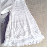 Chico's Chico’s Women’s White Tier Sleeve Fringe Cha Cha Sleeve Cardigan Sz Med (1) Photo 3