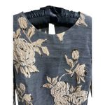 Irene Klarie Floral Embroidered Shift Dress Size UK42 US 8 M Gray Jacquard Gold Photo 2