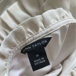 Ann Taylor  Frilled Cap Sleeve Button Down Blouse Top Cream Size Medium Like New Photo 7