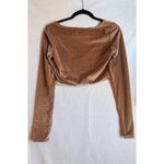 Urban Outfitters Pink Mauve Velvet Ruched Cropped Long Sleeve Top Women's Size M Photo 5