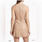 Alice + Olivia Leandra Vegan Leather Minidress, SZ 2, Almond color, BN,$395 Photo 5