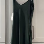 Urban Outfitters NWT  Satin Ruched Mini Wrap Dress Dark Green Hoco Homecoming Med Photo 2