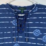 Ralph Lauren LRL Lauren Jeans Blue Stripe Tie Shirt Size Small EUC #VEG-0266 Photo 2