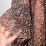 Vintage Jackart Italy Bronze Metallic Floral Patchwork Design Pullover Sweater Size L Photo 6