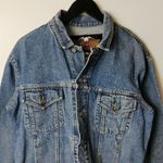 Harley Davidson Vintage Eagle Denim Jacket Motorcycles Adult Blue Medium Biker Photo 4