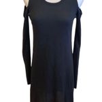 Garage Cold Shoulder Knit Sweater Dress Black S Mini Photo 1