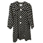 VTG 3 Sisters Large Coat Brown Polka Dot Button Pink Trim Bow Cute Preppy C White Photo 1