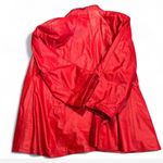 EVAN ARPELLI NY Vibrant Red High Collar Cape with Flared Silhouette Photo 1