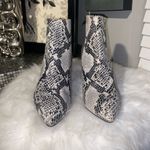 Worthington  Gray and Black Ankle Booties Snakeskin Print Photo 5