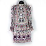 Alice + Olivia  Lawson Floral Paisley Boho Mock Neck Lace Mini Dress Size 0 Photo 5