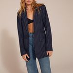 Favorite Daughter The Break Up Oversize Stretch Cotton Blazer Size XXS New w/Tag Blue Photo 4