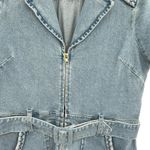 Show Me Your Mumu  Outlaw Romper Denim‎ Zip Front Belted Blue Size XL Photo 5