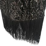 Pretty Little Thing Black Bodycon Long Sleeve Dress Sheer Sleeves Beaded Photo 6