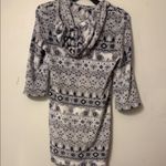 Nautica  Navy and Gray Hooded Sweater Dress Photo 2