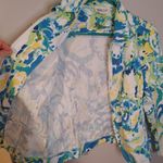 Coldwater Creek  Size PS Petite Small Yellow Blue Green WaterColor Blazer Jacket Photo 5