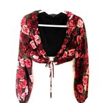 Majorelle NWT Revolve   Rocsi Front Tie Closure Ruffle Sheer Lightweight Blouse S Photo 1