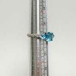 Judith Ripka Blue Topaz 3 Stones CZ Sterling Silver Ring Size 10 Photo 1