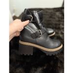 Esprit  Women's moto  Biker/Platform Combat Boots black 10 new lug Photo 4